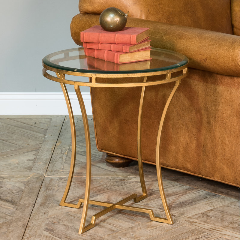 Sarreid Ltd Glass Top Cross Legs End Table Perigold